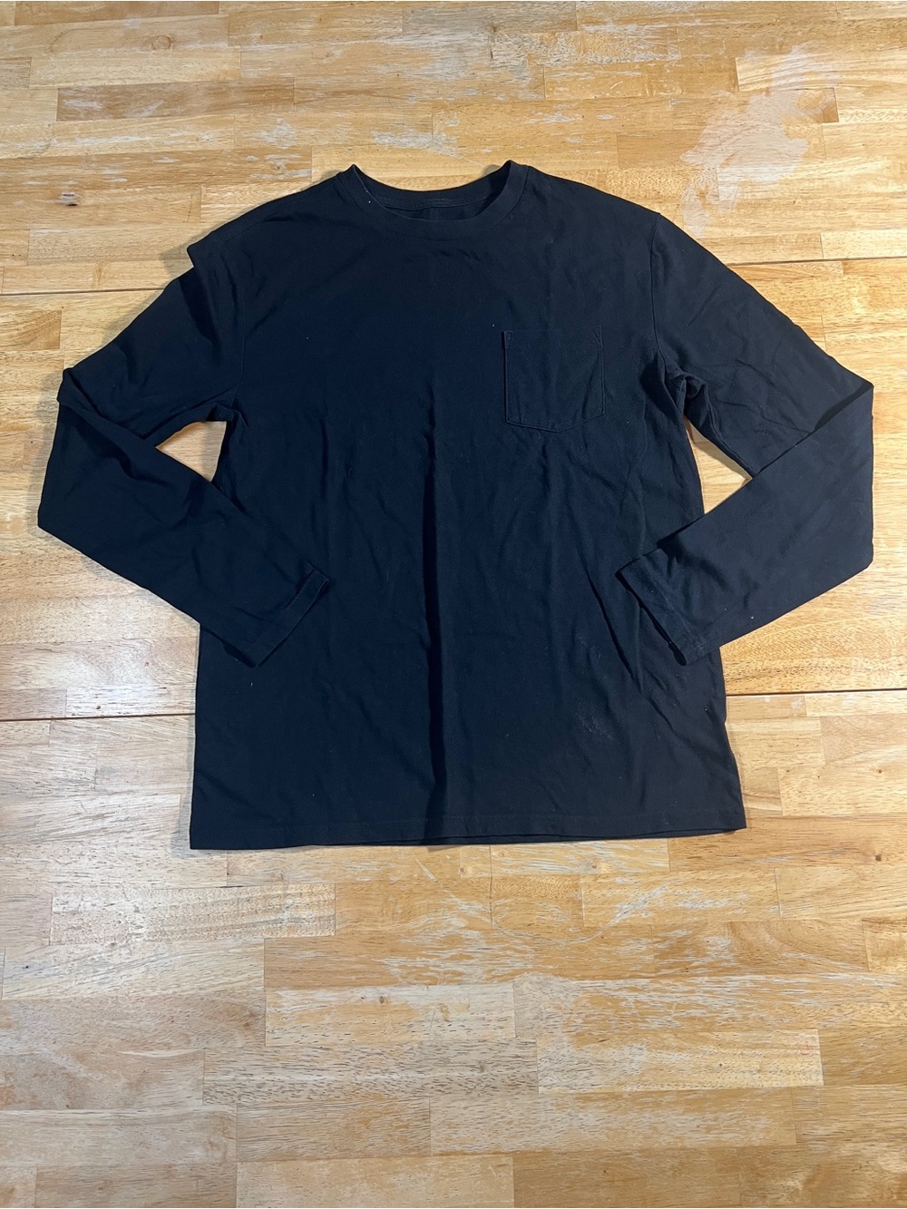 Goodfellow & Co Men M Black Long Sleeve Pocket T-Shirt Cotton Blend Crewneck